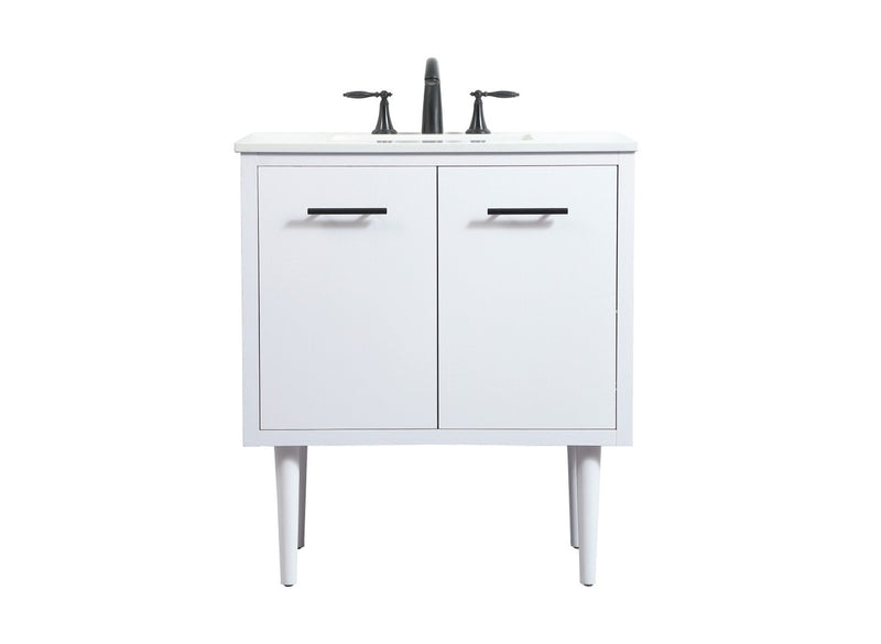 Elegant Lighting VF48030MWH Single Bathroom Vanity, White