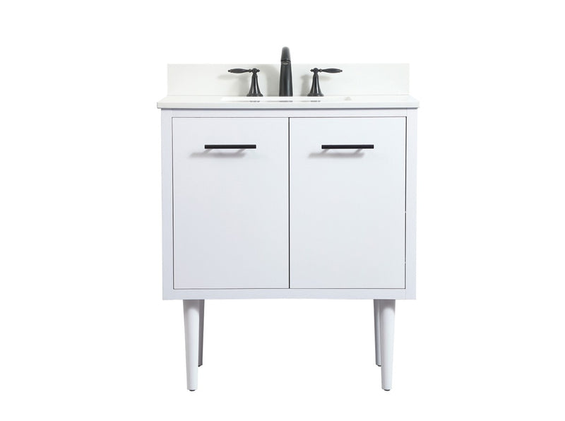 Elegant Lighting VF48030MWH-BS Single Bathroom Vanity, White