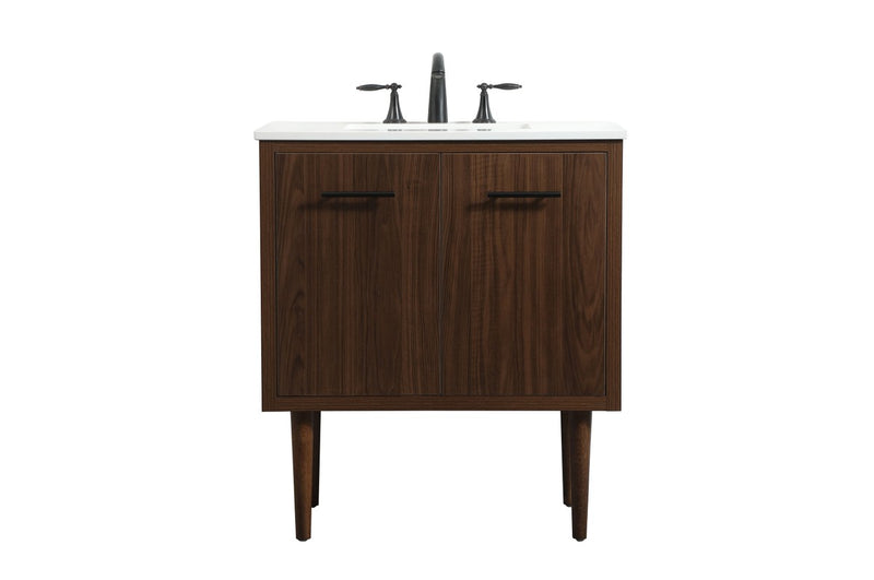 Elegant Lighting VF48030MWT Single Bathroom Vanity, Walnut