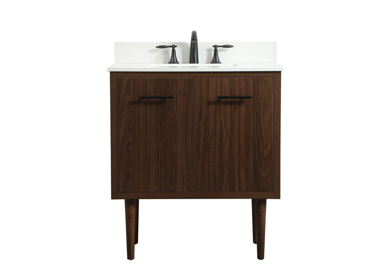 Elegant Lighting VF48030MWT-BS Single Bathroom Vanity, Walnut