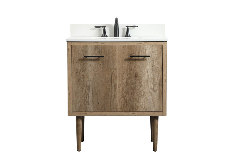 Elegant Lighting VF48030NT-BS Single Bathroom Vanity, Natural oak