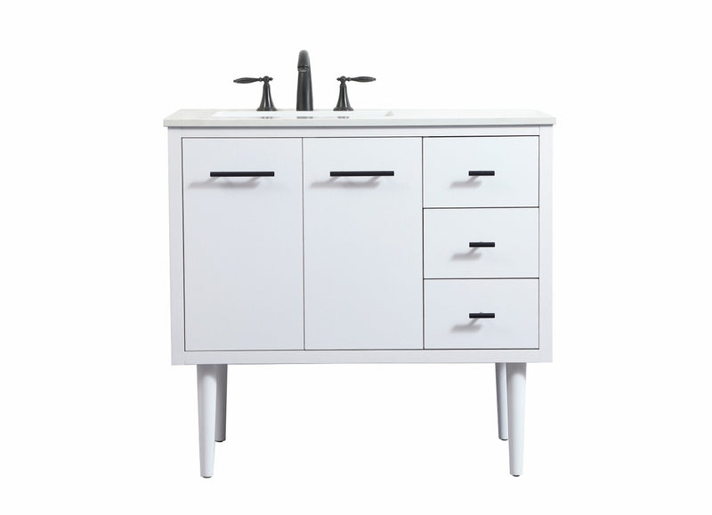 Elegant Lighting VF48036MWH Single Bathroom Vanity, White