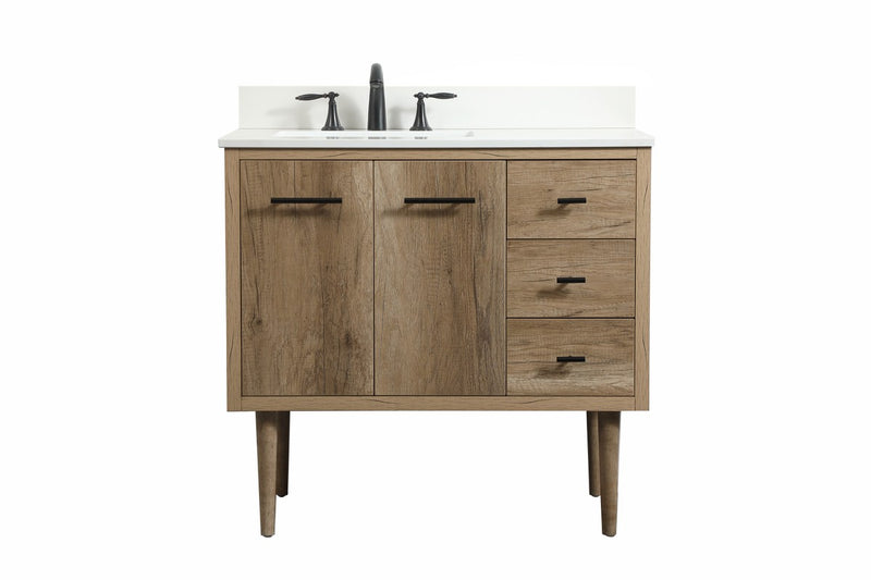 Elegant Lighting VF48036NT-BS Single Bathroom Vanity, Natural oak