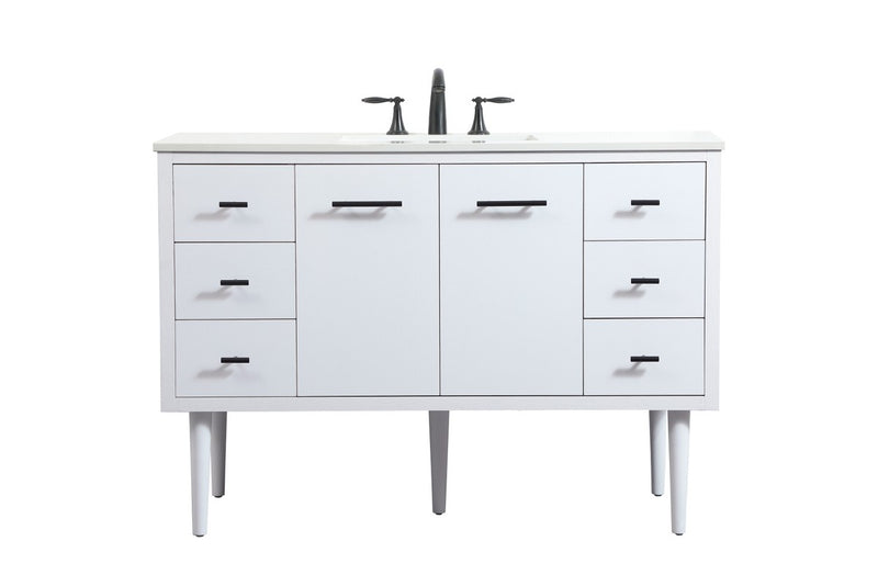 Elegant Lighting VF48048MWH Single Bathroom Vanity, White