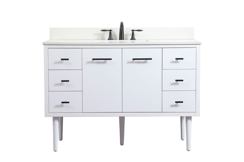 Elegant Lighting VF48048MWH-BS Single Bathroom Vanity, White