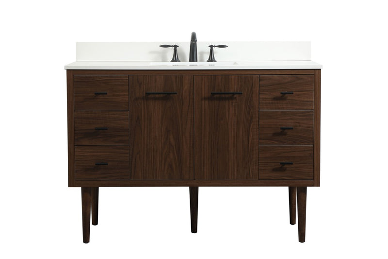 Elegant Lighting VF48048MWT-BS Single Bathroom Vanity, Walnut