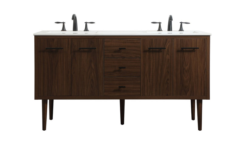 Elegant Lighting VF48060DMWT Single Bathroom Vanity, Walnut