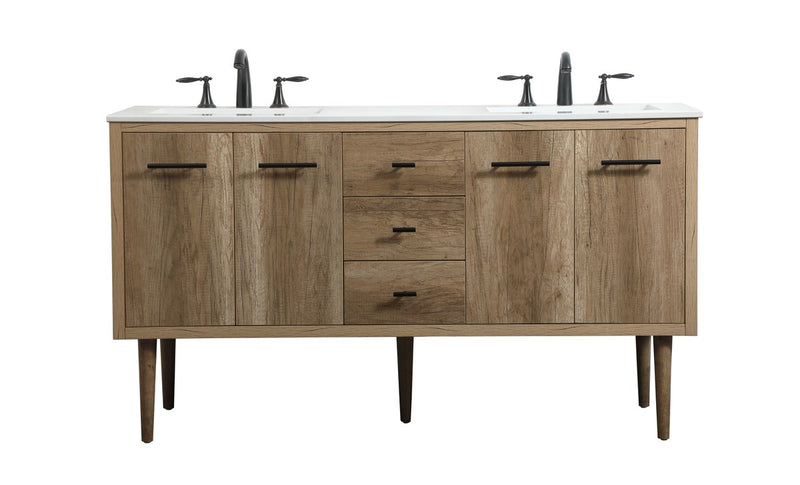 Elegant Lighting VF48060DNT Single Bathroom Vanity, Natural oak