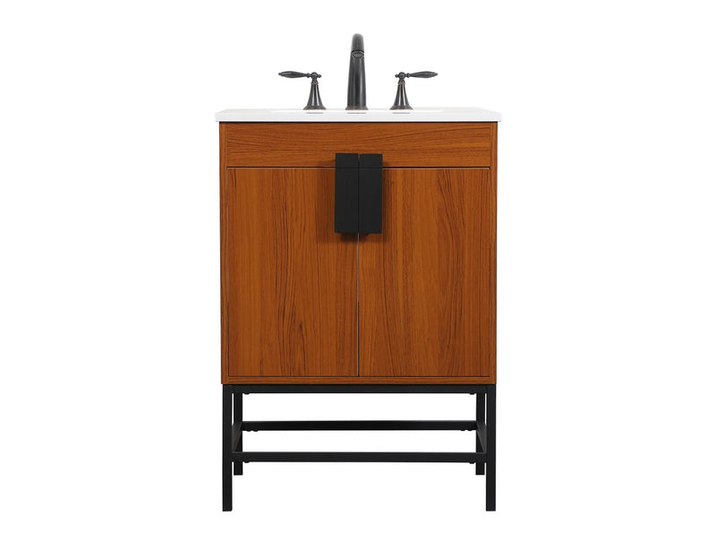 Elegant Lighting VF48824MTK Single Bathroom Vanity, Teak