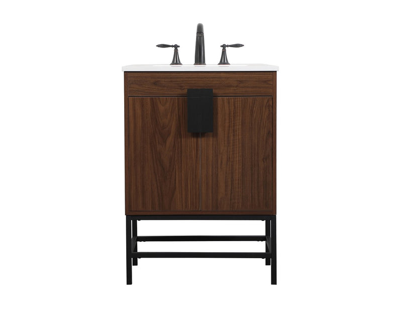 Elegant Lighting VF48824MWT Single Bathroom Vanity, Walnut