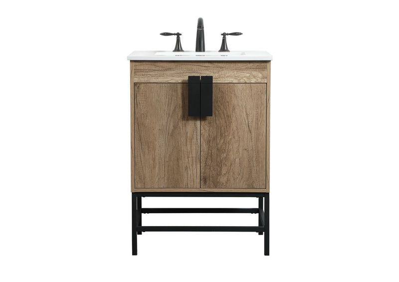 Elegant Lighting VF48824NT Single Bathroom Vanity, Natural Oak