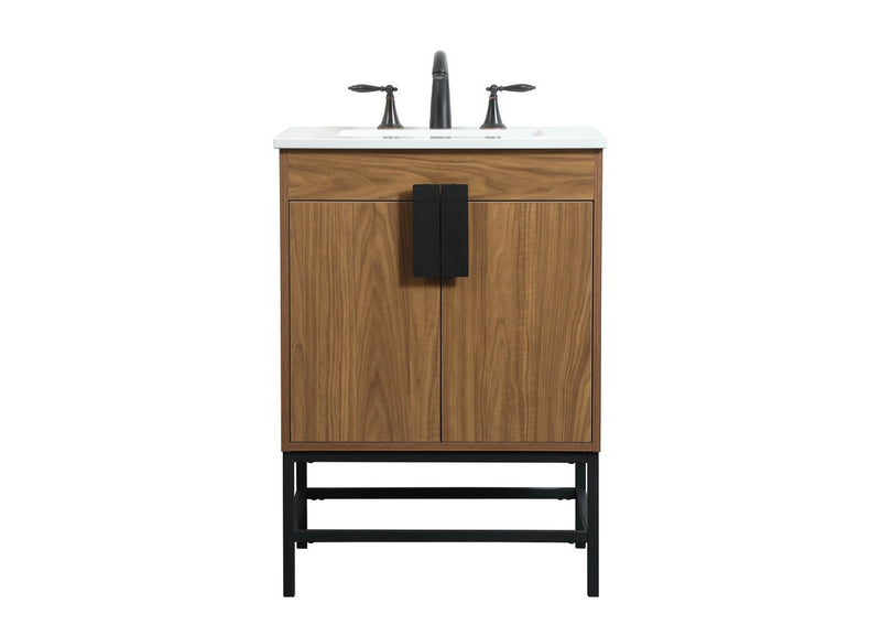 Elegant Lighting VF48824WB Single Bathroom Vanity, Walnut Brown