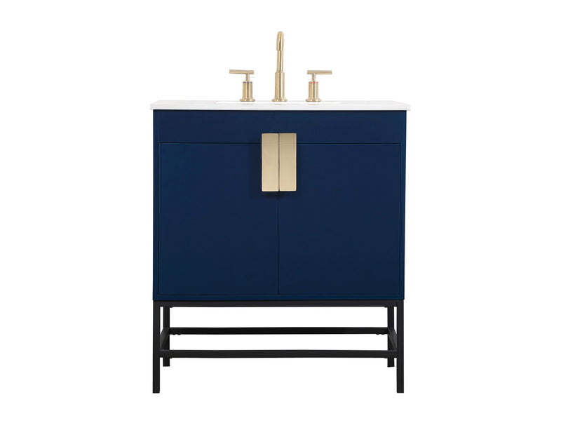 Elegant Lighting VF48830MBL Single Bathroom Vanity, Blue