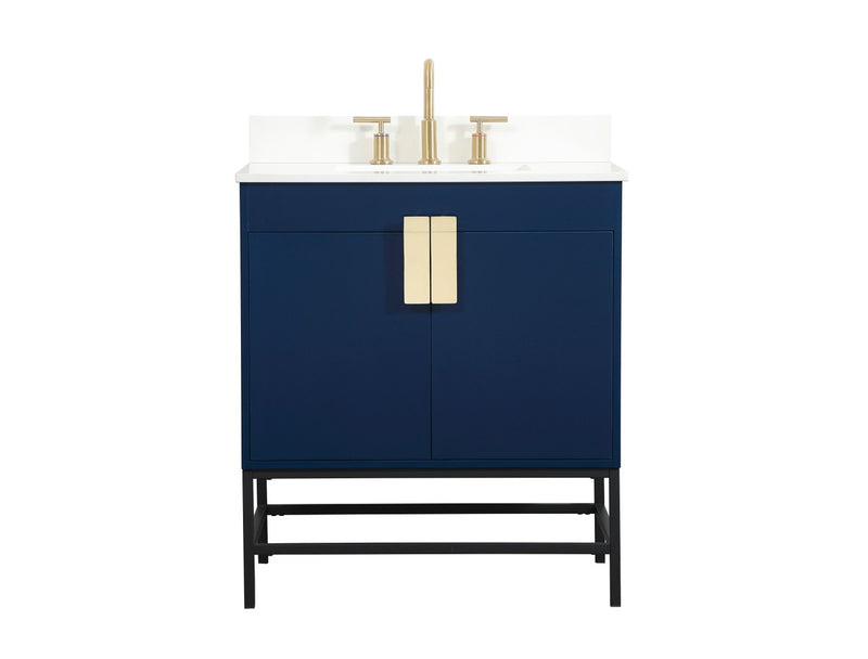 Elegant Lighting VF48830MBL-BS Single Bathroom Vanity, Blue