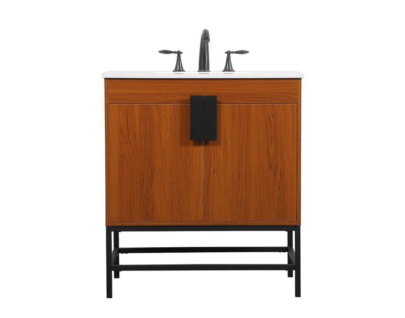 Elegant Lighting VF48830MTK Single Bathroom Vanity, Teak