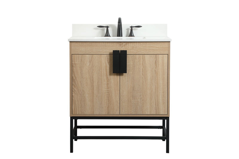 Elegant Lighting VF48830MW-BS Single Bathroom Vanity, Mango Wood