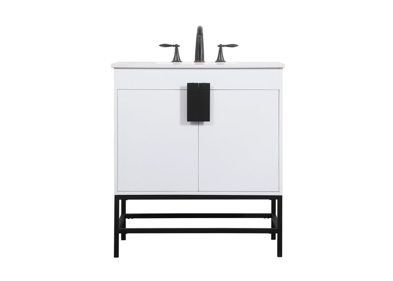 Elegant Lighting VF48830MWH Single Bathroom Vanity, White