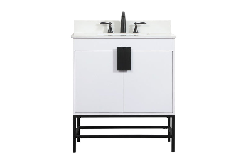 Elegant Lighting VF48830MWH-BS Single Bathroom Vanity, White
