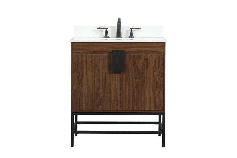 Elegant Lighting VF48830MWT-BS Single Bathroom Vanity, Walnut