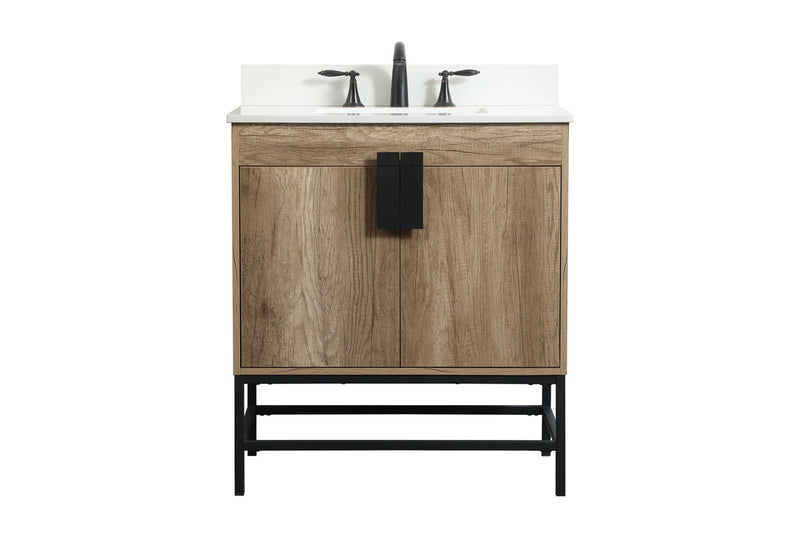 Elegant Lighting VF48830NT-BS Single Bathroom Vanity, Natural Oak