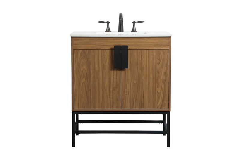 Elegant Lighting VF48830WB Single Bathroom Vanity, Walnut Brown