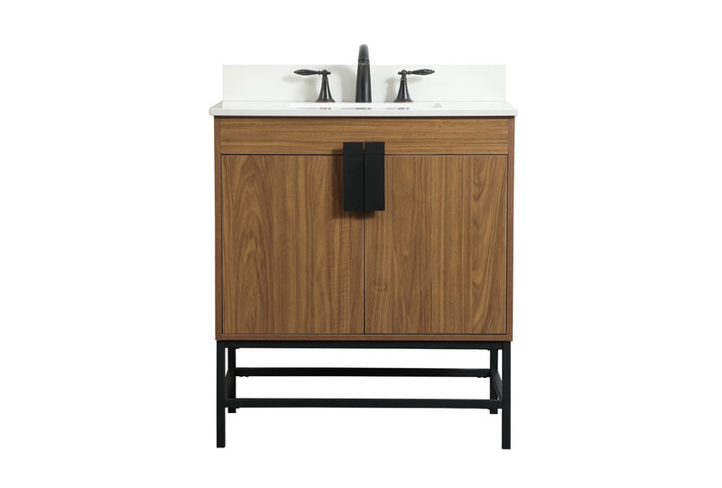 Elegant Lighting VF48830WB-BS Single Bathroom Vanity, Walnut Brown