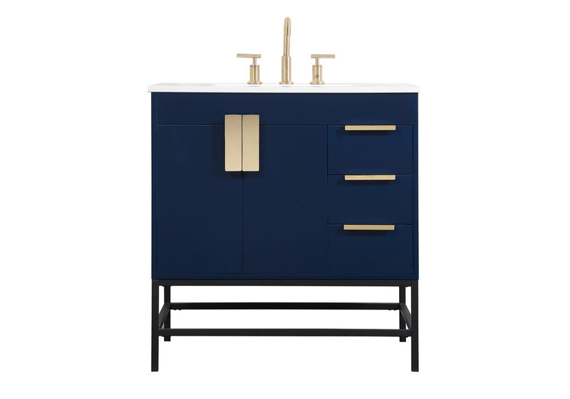Elegant Lighting VF48832MBL Single Bathroom Vanity, Blue