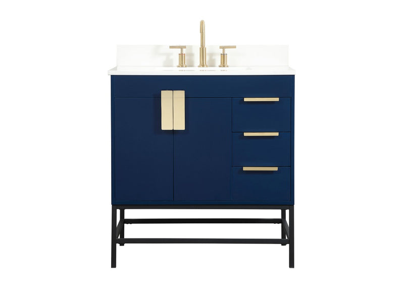 Elegant Lighting VF48832MBL-BS Single Bathroom Vanity, Blue