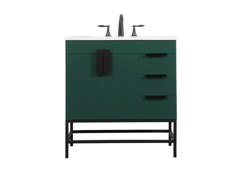 Elegant Lighting VF48832MGN Single Bathroom Vanity, Green