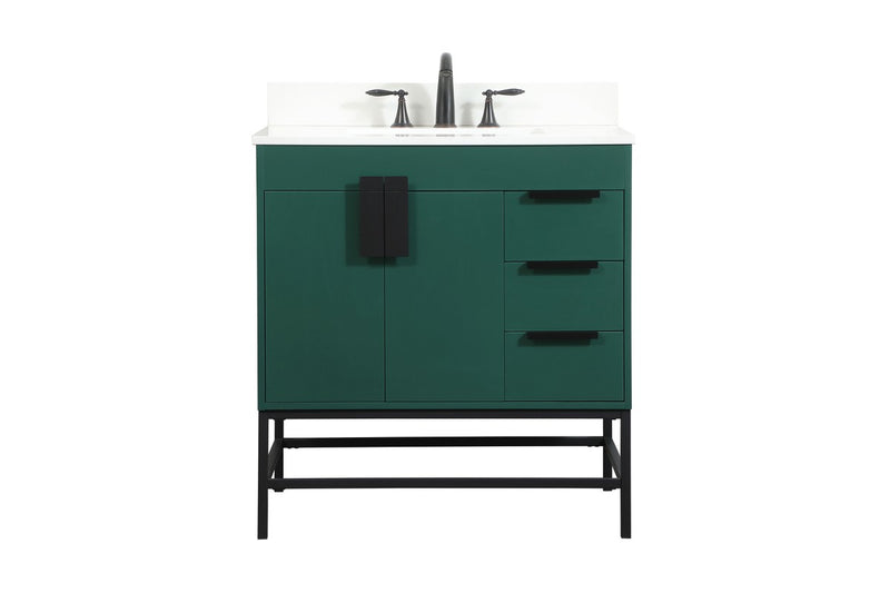 Elegant Lighting VF48832MGN-BS Single Bathroom Vanity, Green