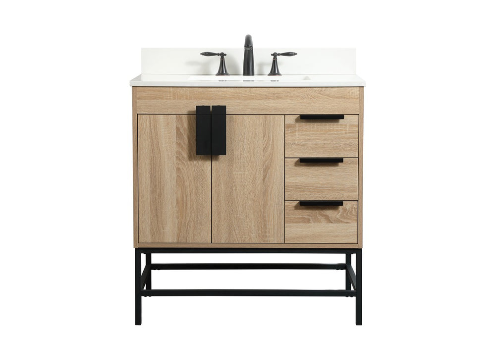 Elegant Lighting VF48832MW-BS Single Bathroom Vanity, Mango Wood