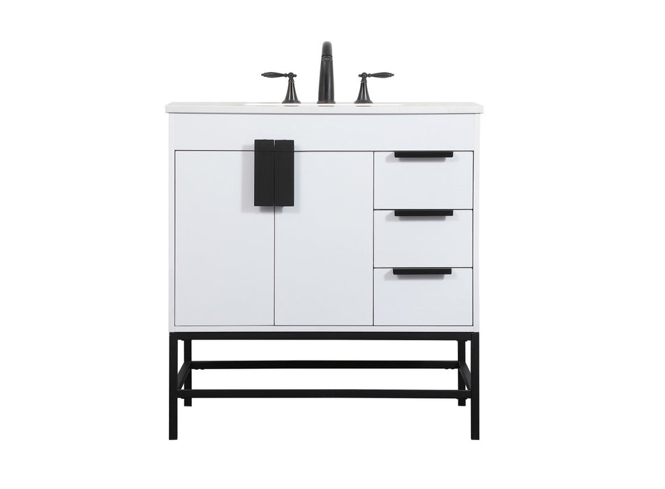 Elegant Lighting VF48832MWH Single Bathroom Vanity, White