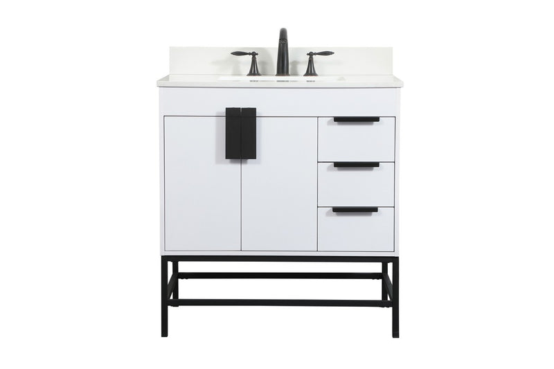 Elegant Lighting VF48832MWH-BS Single Bathroom Vanity, White