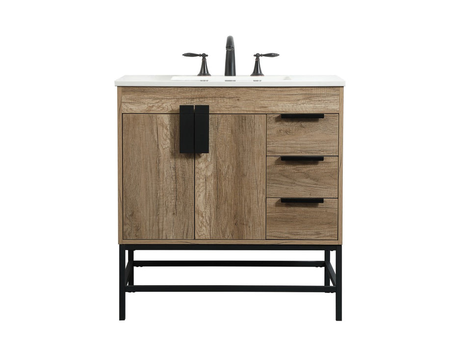 Elegant Lighting VF48832NT Single Bathroom Vanity, Natural Oak