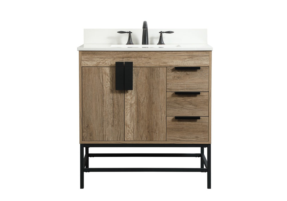 Elegant Lighting VF48832NT-BS Single Bathroom Vanity, Natural Oak
