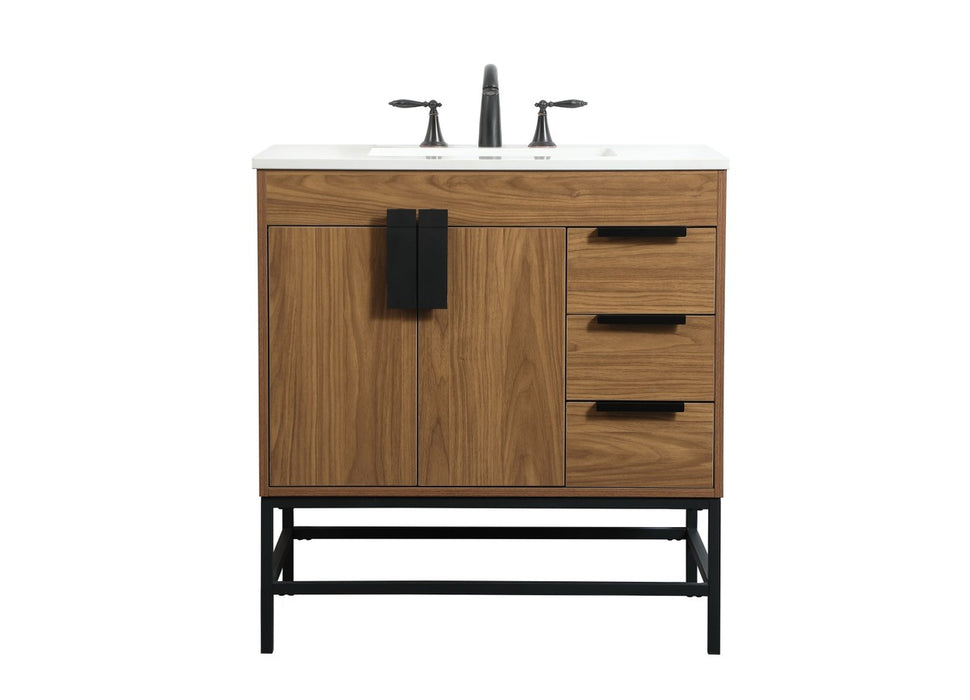 Elegant Lighting VF48832WB Single Bathroom Vanity, Walnut Brown