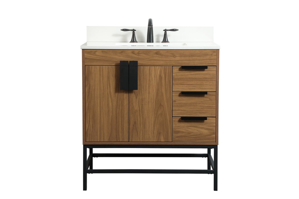 Elegant Lighting VF48832WB-BS Single Bathroom Vanity, Walnut Brown