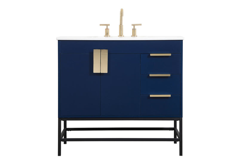 Elegant Lighting VF48836MBL Single Bathroom Vanity, Blue