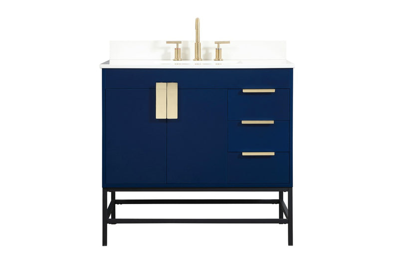 Elegant Lighting VF48836MBL-BS Single Bathroom Vanity, Blue