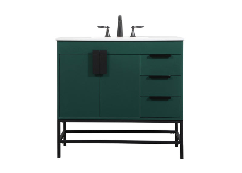 Elegant Lighting VF48836MGN Single Bathroom Vanity, Green