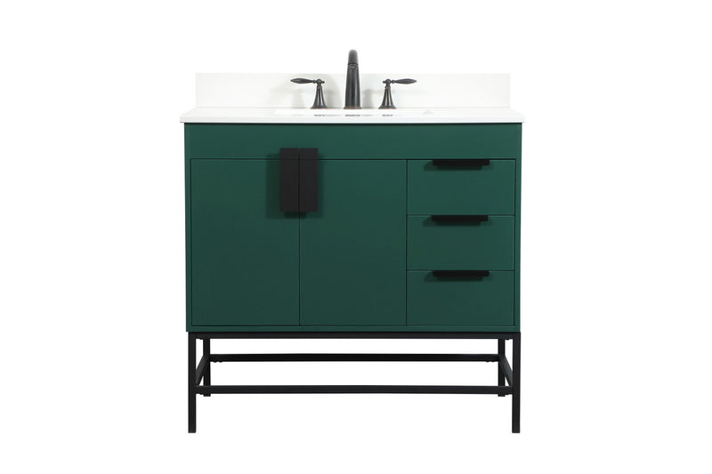 Elegant Lighting VF48836MGN-BS Single Bathroom Vanity, Green