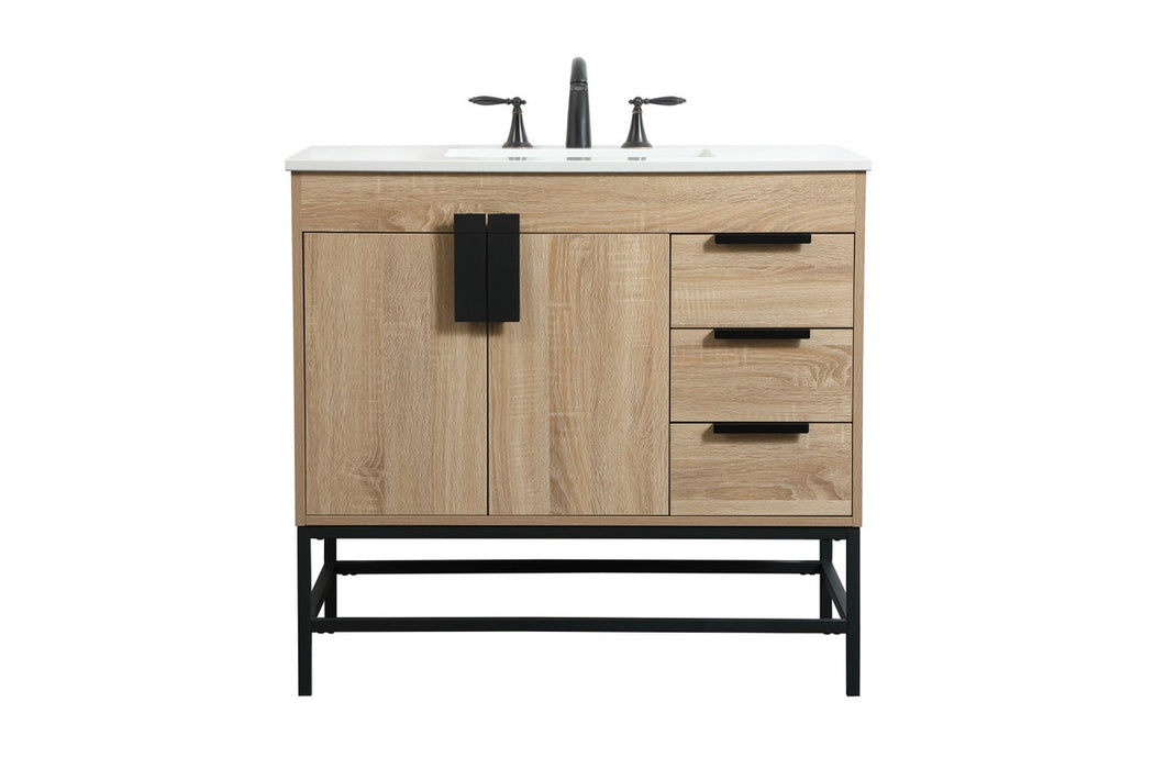 Elegant Lighting VF48836MW Single Bathroom Vanity, Mango Wood