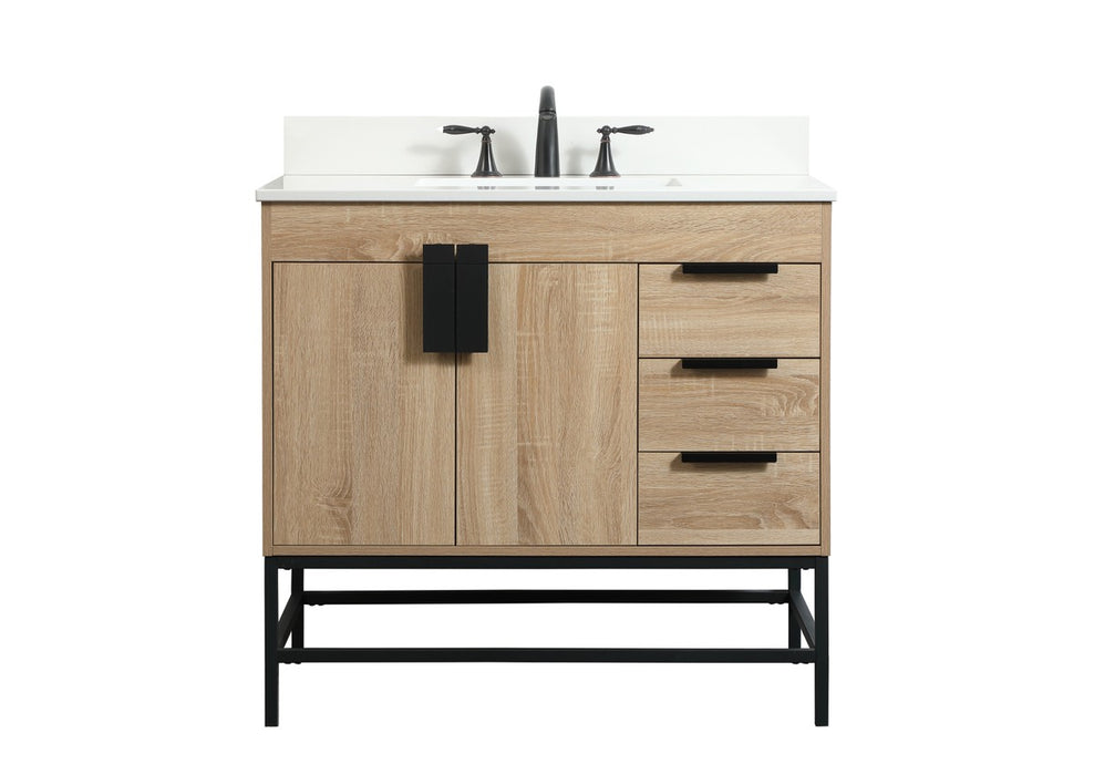 Elegant Lighting VF48836MW-BS Single Bathroom Vanity, Mango Wood