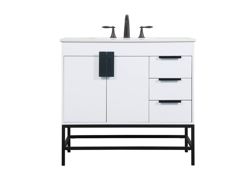 Elegant Lighting VF48836MWH Single Bathroom Vanity, White