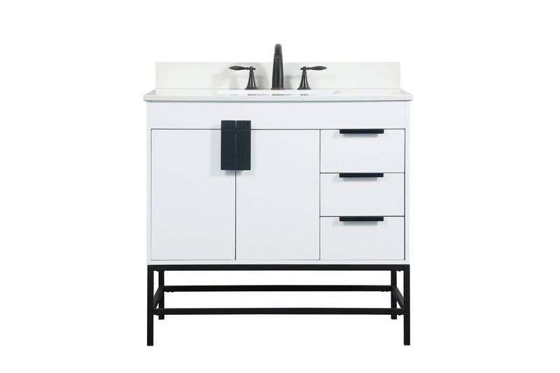 Elegant Lighting VF48836MWH-BS Single Bathroom Vanity, White