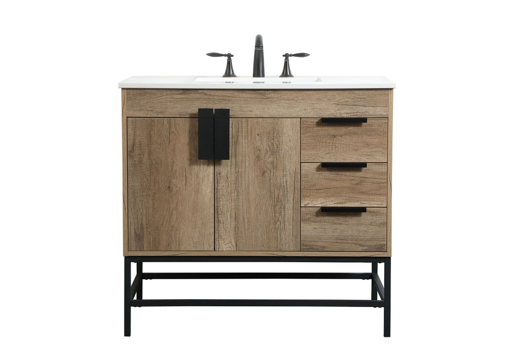 Elegant Lighting VF48836NT Single Bathroom Vanity, Natural Oak