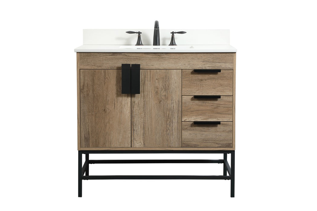 Elegant Lighting VF48836NT-BS Single Bathroom Vanity, Natural Oak