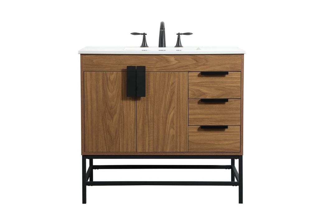 Elegant Lighting VF48836WB Single Bathroom Vanity, Walnut Brown