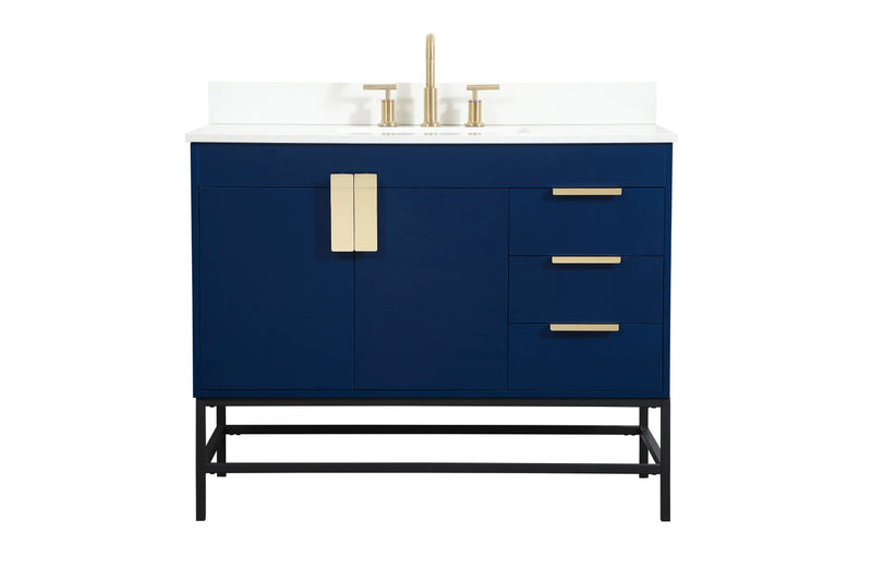 Elegant Lighting VF48842MBL-BS Single Bathroom Vanity, Blue
