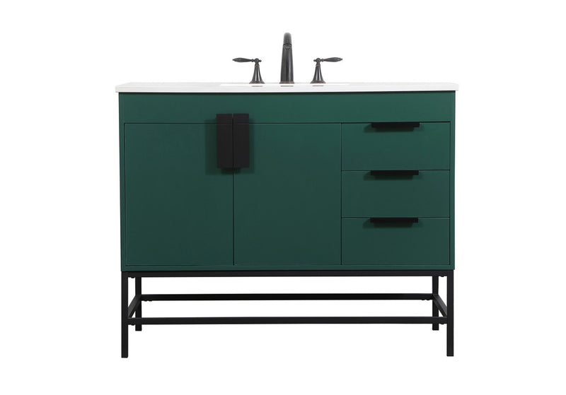 Elegant Lighting VF48842MGN Single Bathroom Vanity, Green